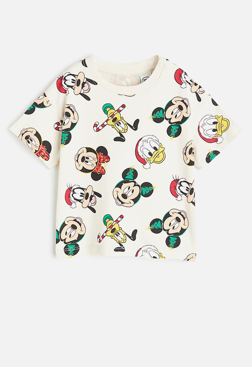 H&M - Printed t-shirt - natural white mickey mouse