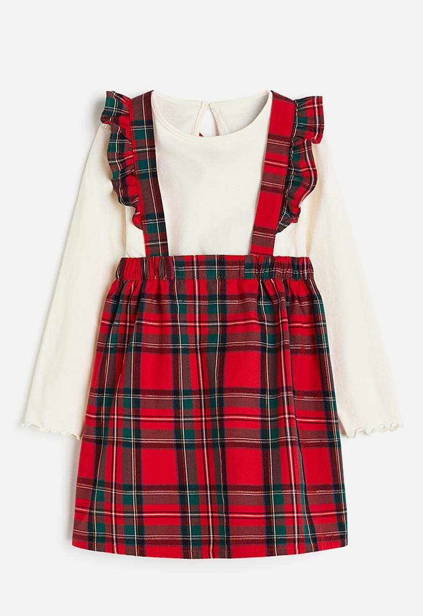 H&M - 2-Piece skirt and top set - red checked
