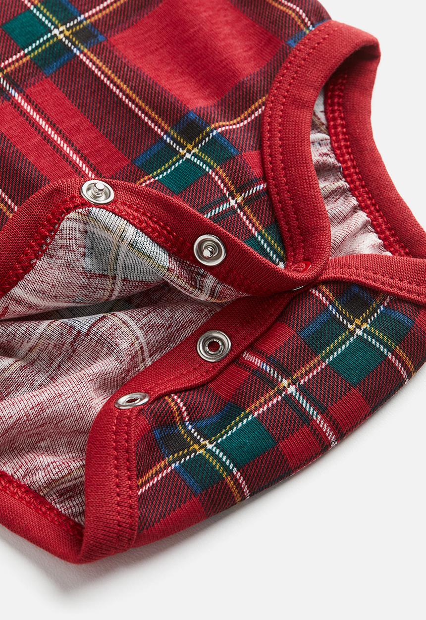 H&M - Short-sleeved bodysuit - red checked
