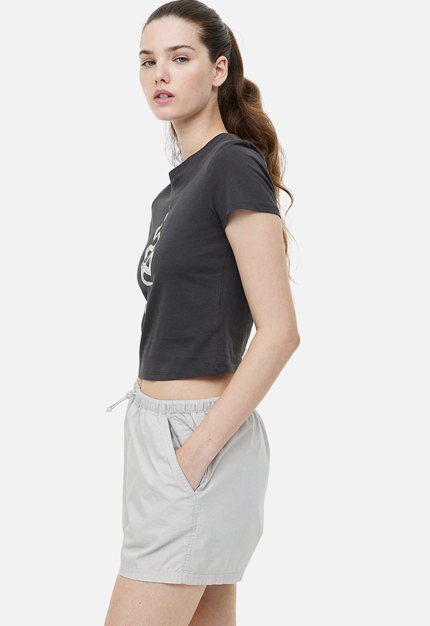 H&M - Printed cropped top - black snake 