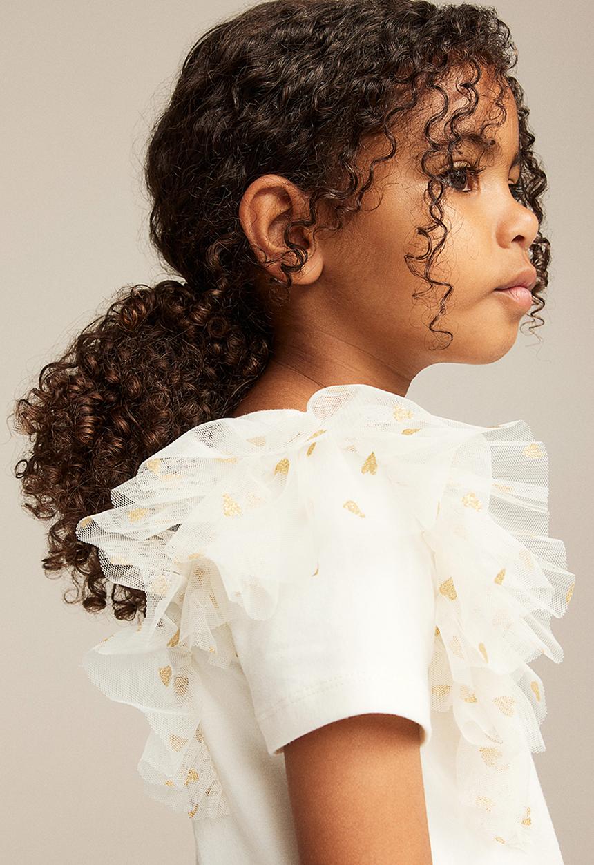 H&M - Flounce-trimmed top - cream