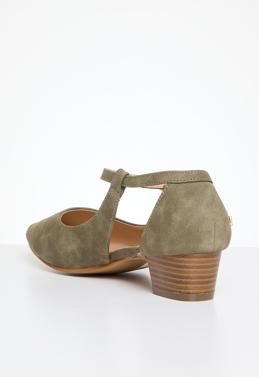 Butterfly Feet - Sling 5 block heel - olive