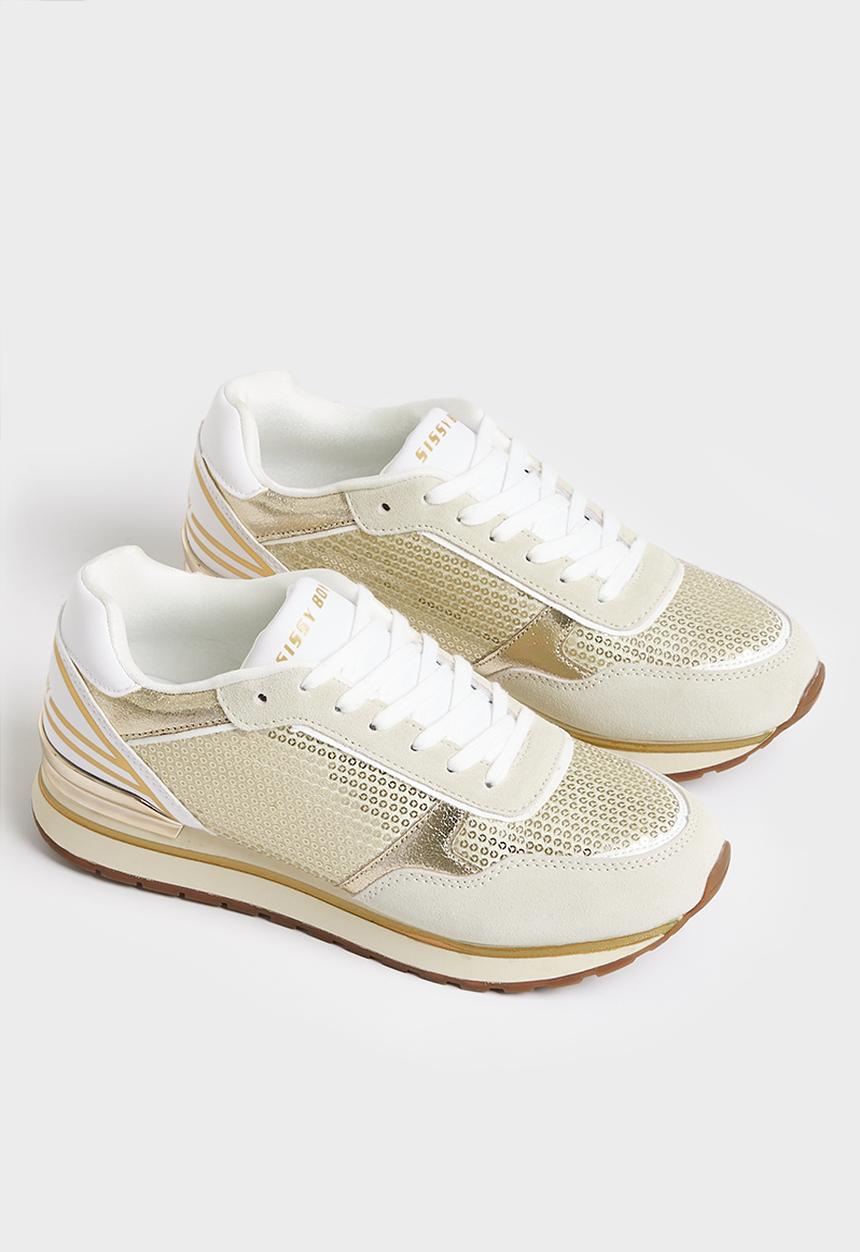 SISSY BOY - Set in sequins sneaker - gold