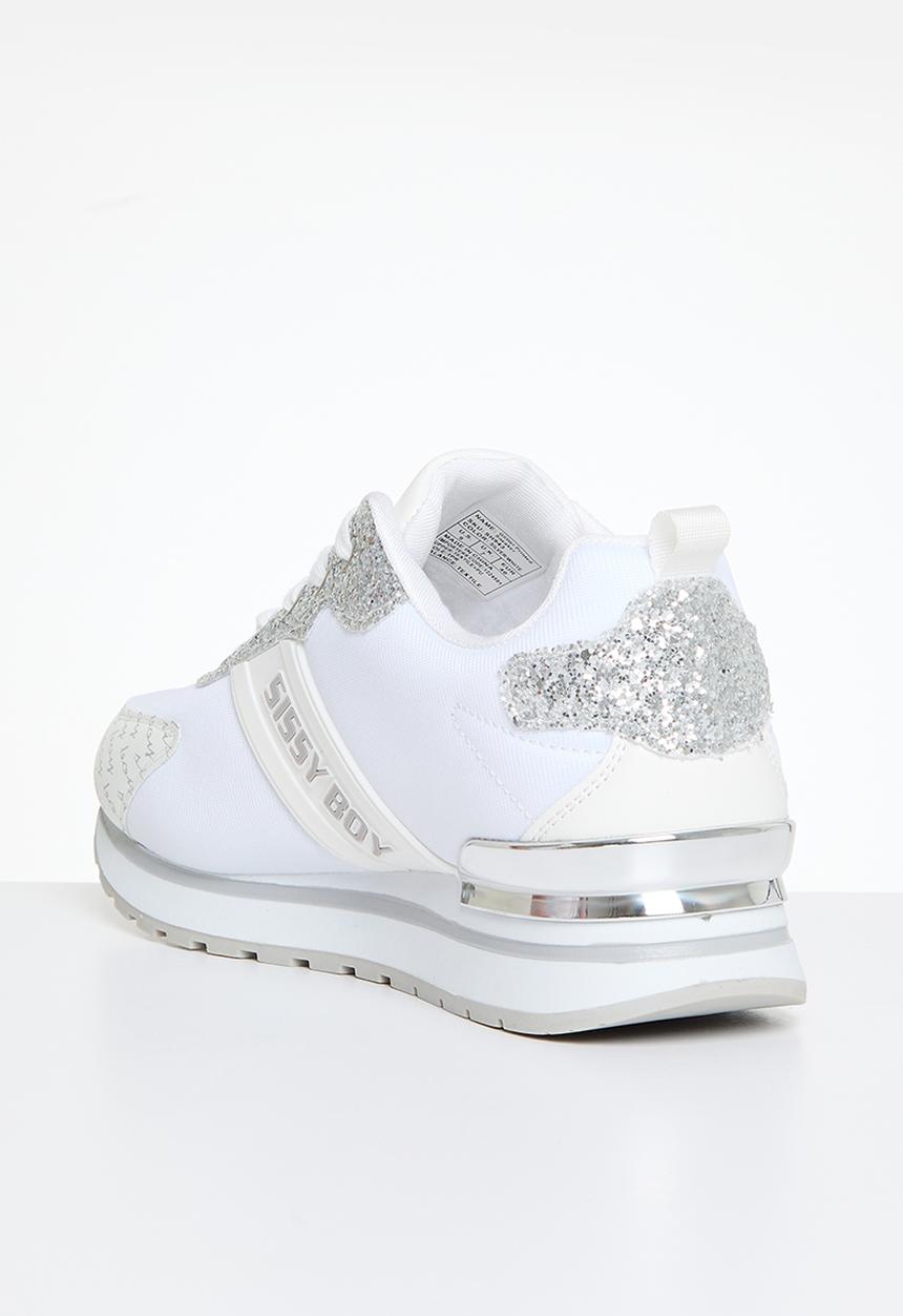 SISSY BOY - Glitter printed sneaker - silver & white