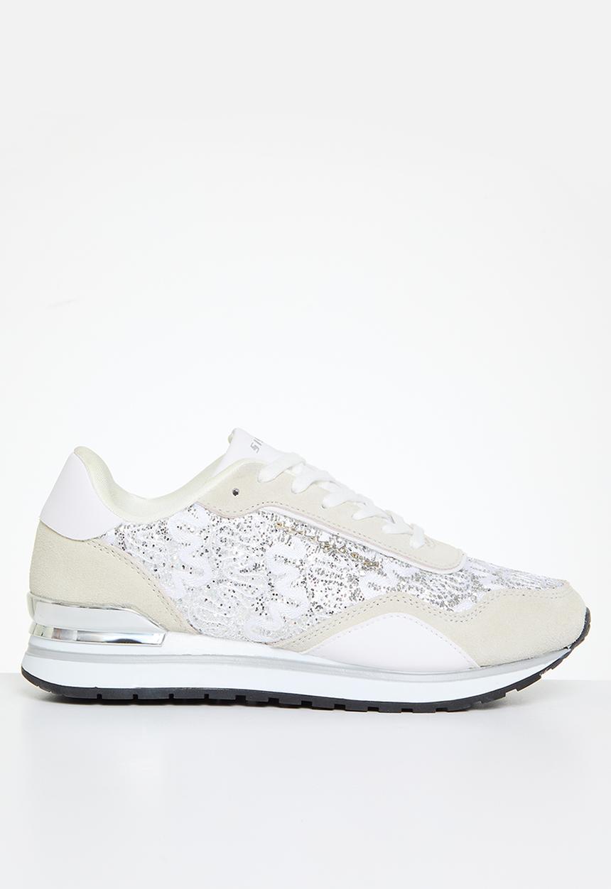 SISSY BOY - Lace glitter sneaker - white