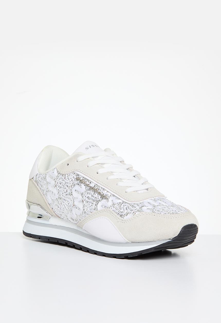 SISSY BOY - Lace glitter sneaker - white