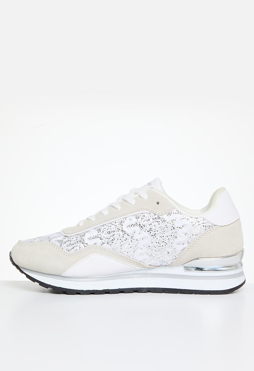 SISSY BOY - Lace glitter sneaker - white