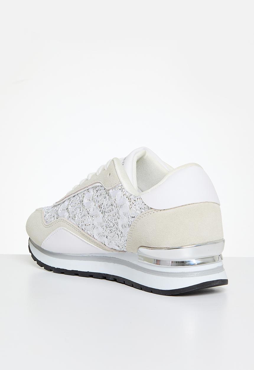 SISSY BOY - Lace glitter sneaker - white