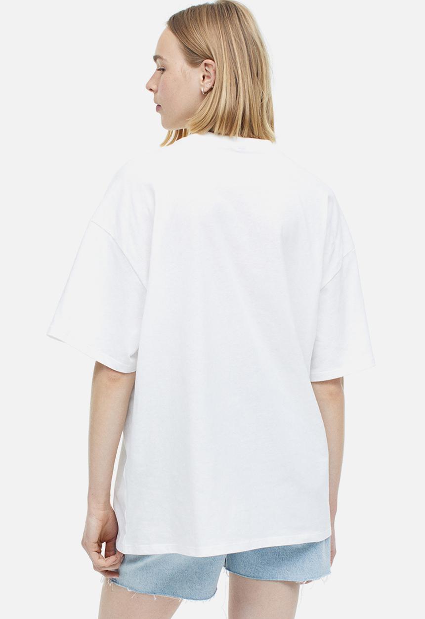 H&M - Oversized printed t-shirt - white sicily's