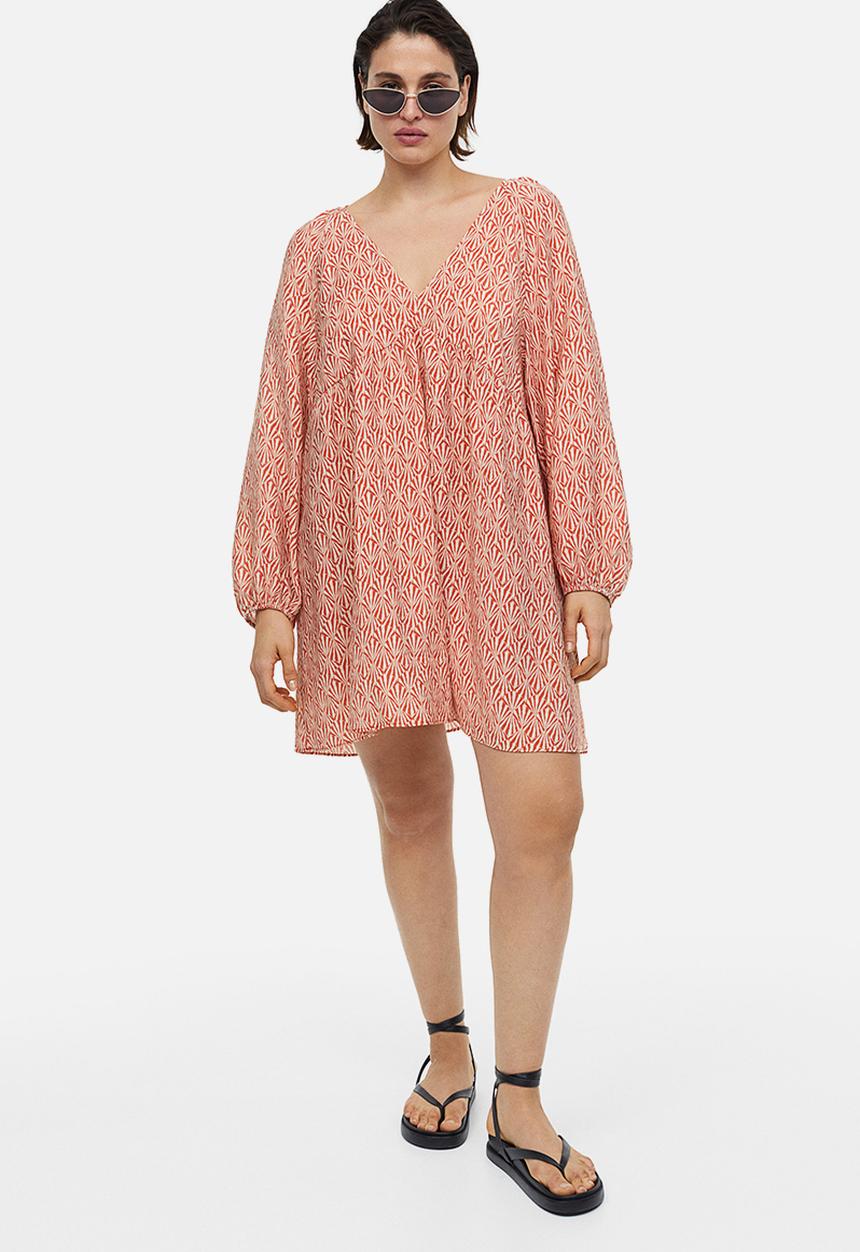 H&M - A-line dress - dark orange patterned