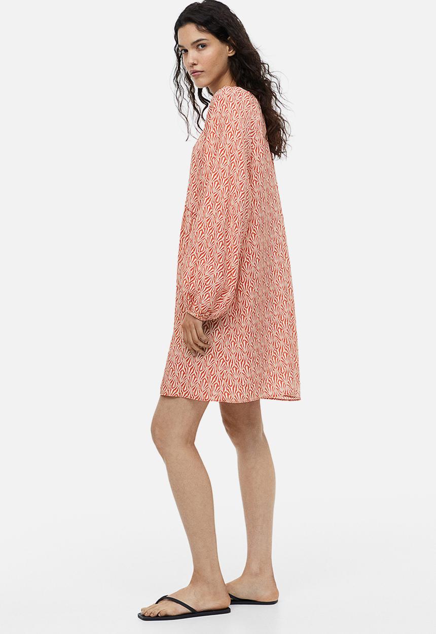 H&M - A-line dress - dark orange patterned