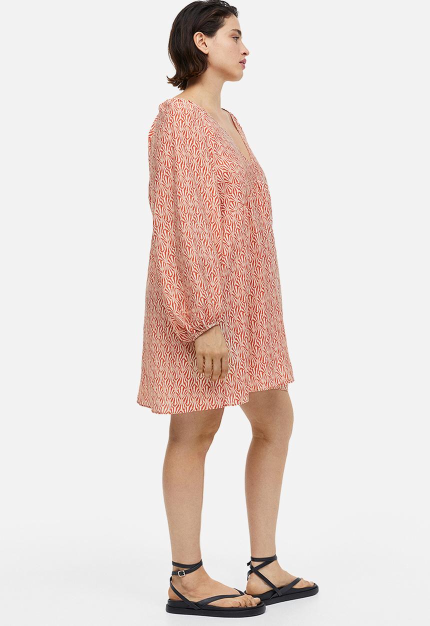 H&M - A-line dress - dark orange patterned