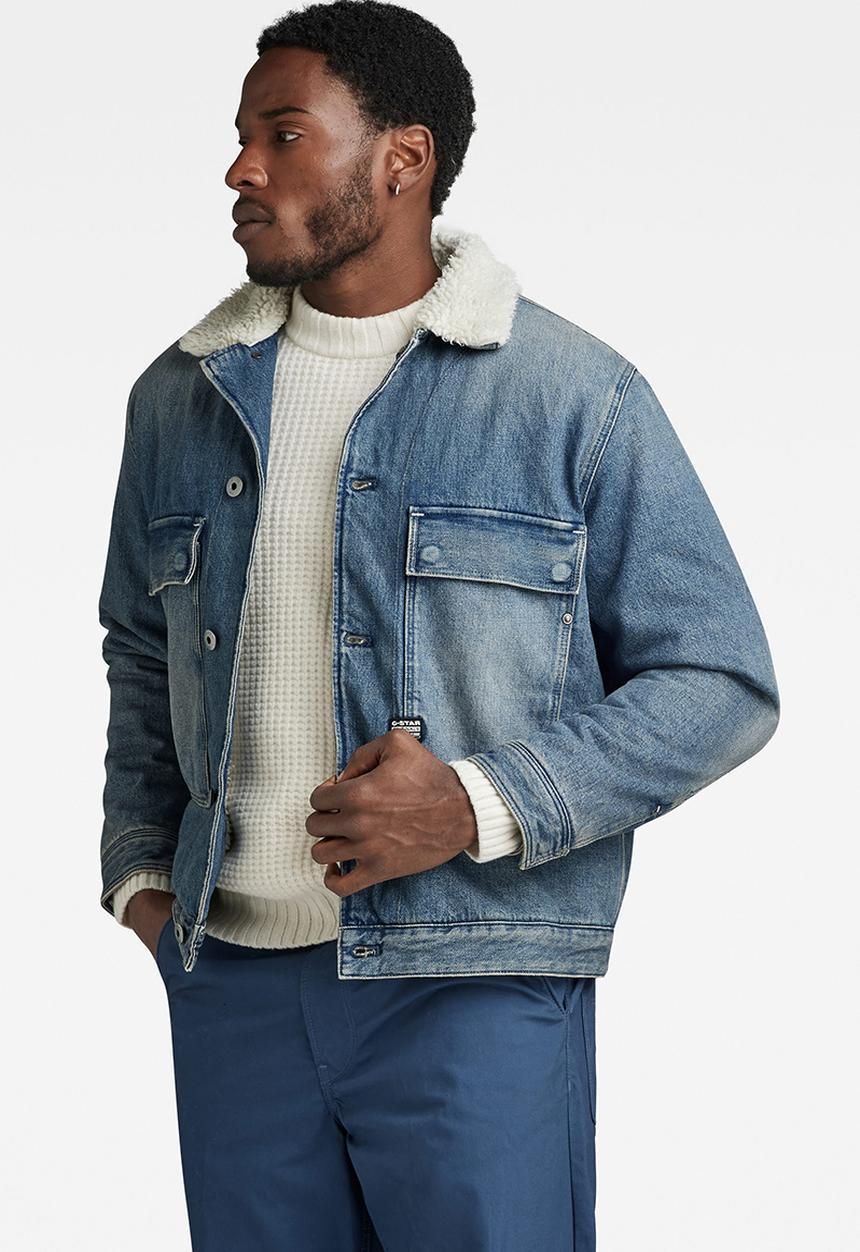 G-STAR - Utility Flap Pocket Sherpa Jacket Bright valiant denim r - antique faded blue agave