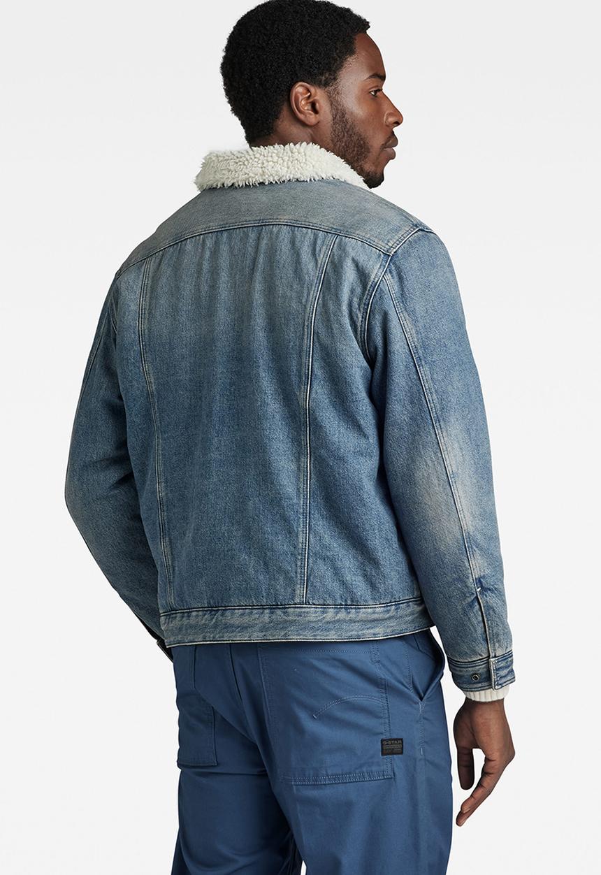 G-STAR - Utility Flap Pocket Sherpa Jacket Bright valiant denim r - antique faded blue agave