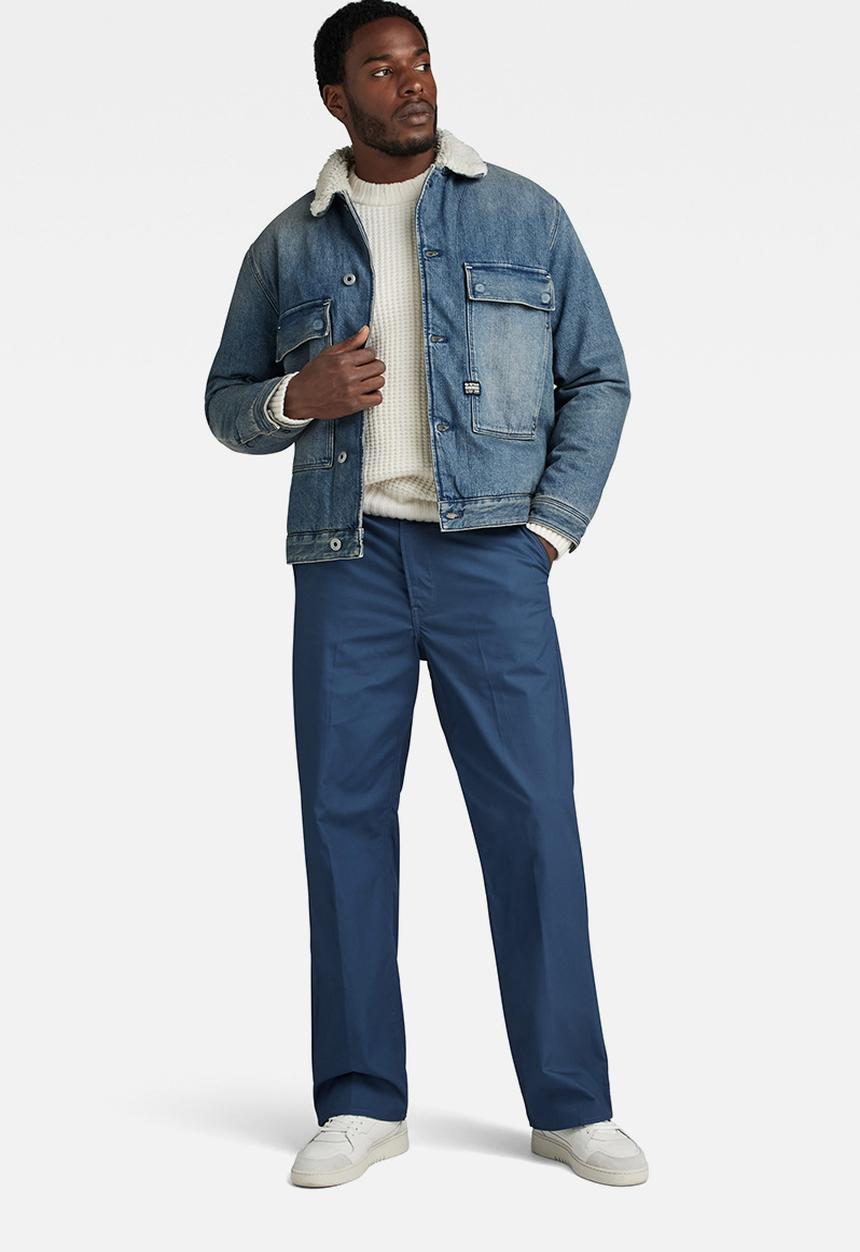 G-STAR - Utility Flap Pocket Sherpa Jacket Bright valiant denim r - antique faded blue agave