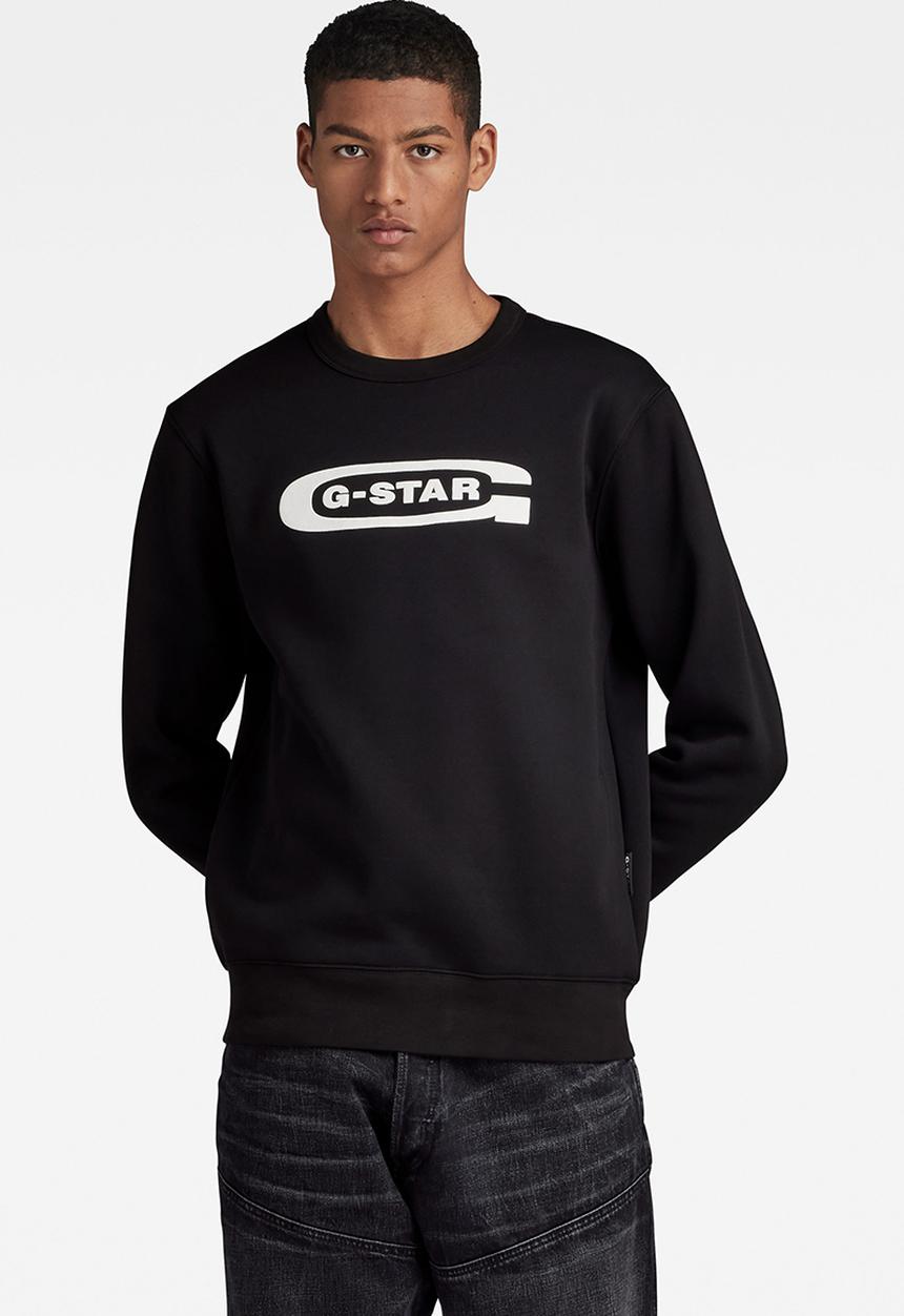 G-STAR - Old school logo r sw Pacior sweat r - dk black