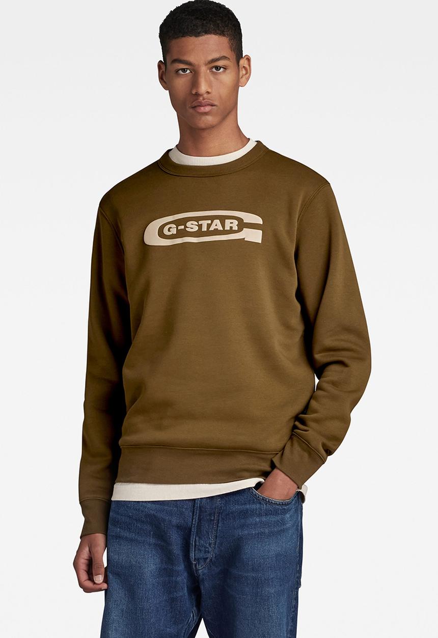 G-STAR - Old school logo r sw Pacior sweat r - dark olive