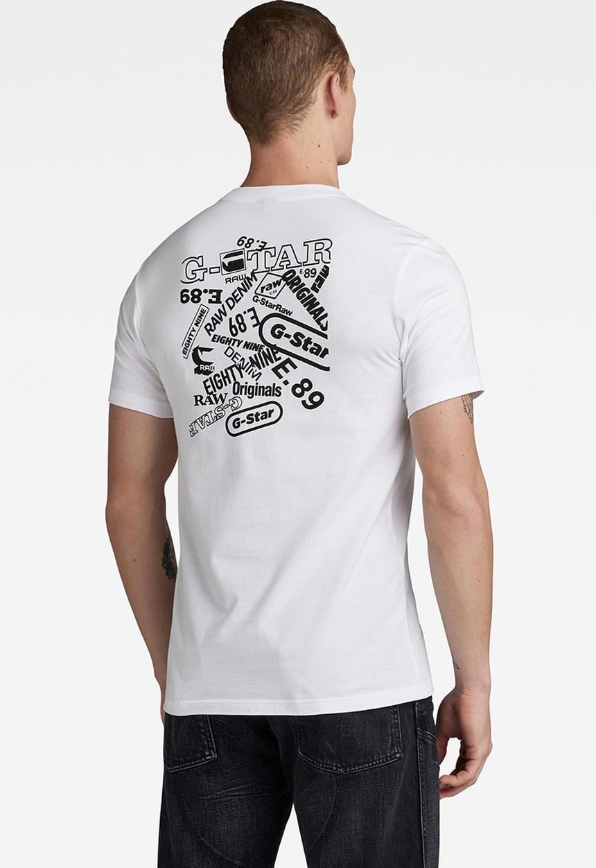 G-STAR - Back gr slim r t Compact jersey o - white