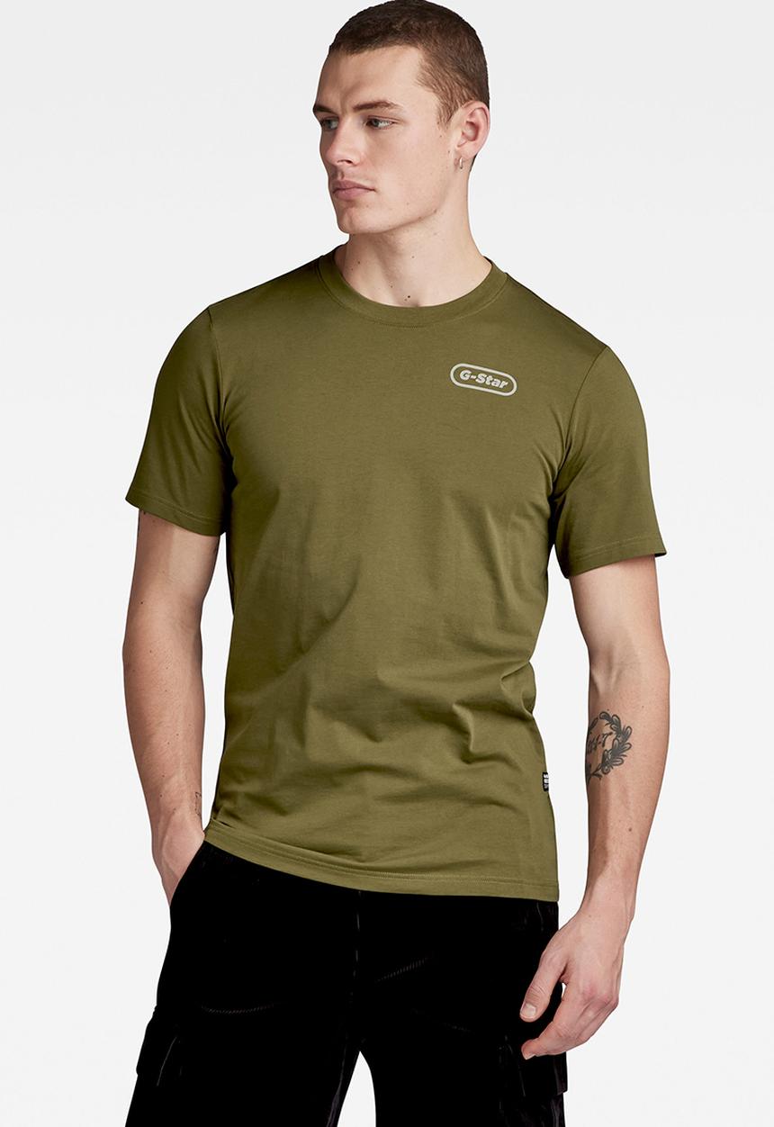 G-STAR - Back gr slim r t Compact jersey o - dark olive