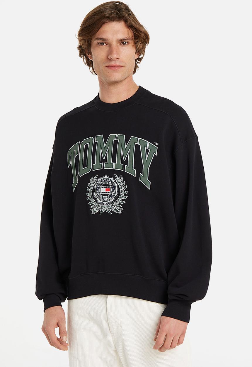Tommy Hilfiger - Tjm boxy college graphic crew - black