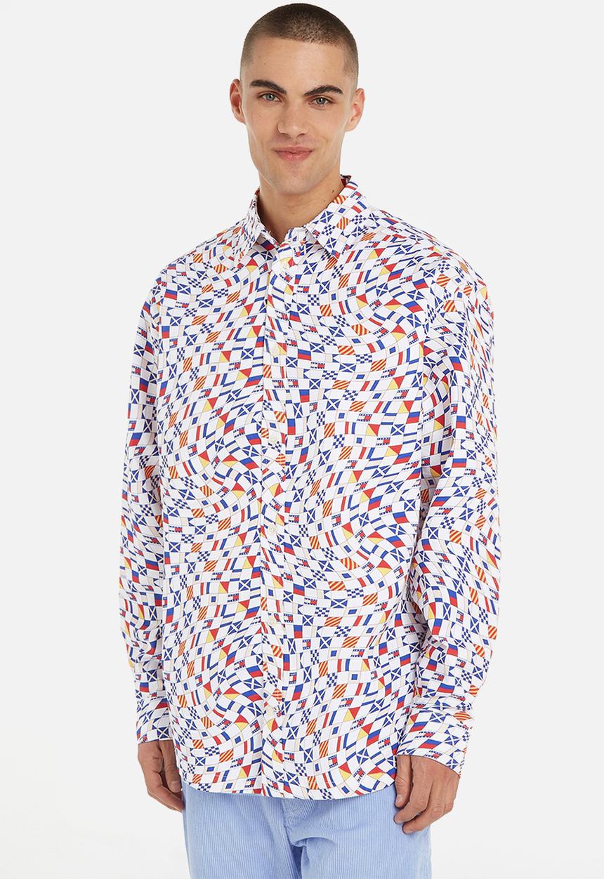 Tommy Hilfiger - Tjm ovz archive aop shirt - white