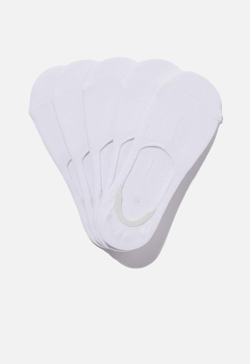 Cotton On - Body 5 Pack Invisible Sock - White