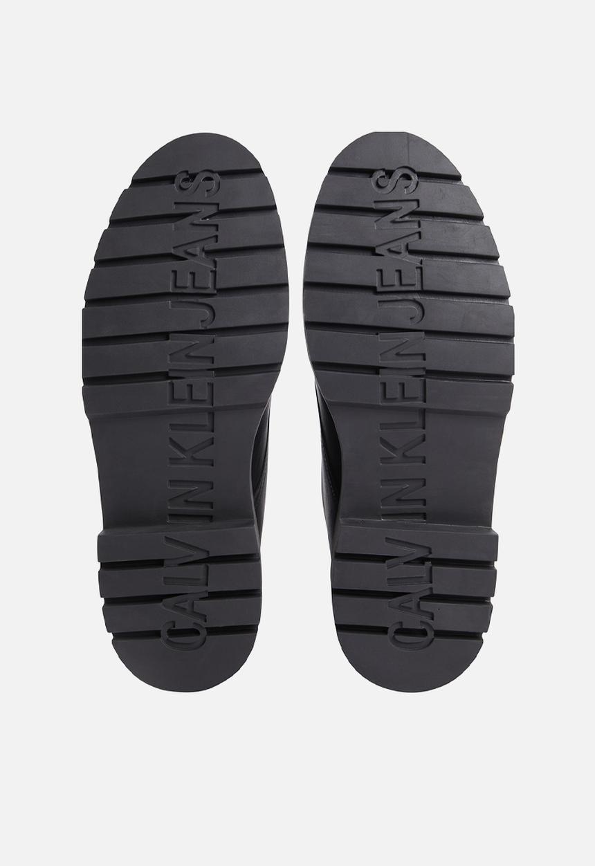 Calvin Klein - Combat mid laceup boot zip - black/reflective silver