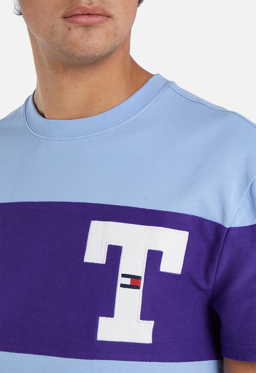 Tommy Hilfiger - Tjm classic textured cut & sew tee - mid blue
