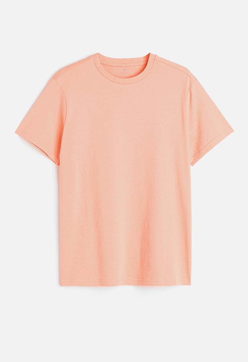 H&M - Regular fit round-neck T-shirt - peach pink