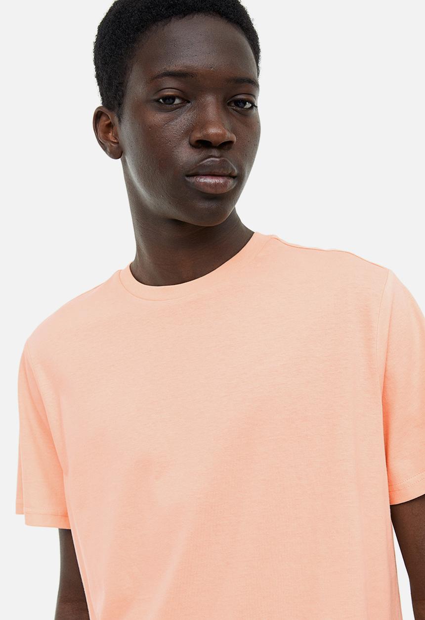 H&M - Regular fit round-neck T-shirt - peach pink