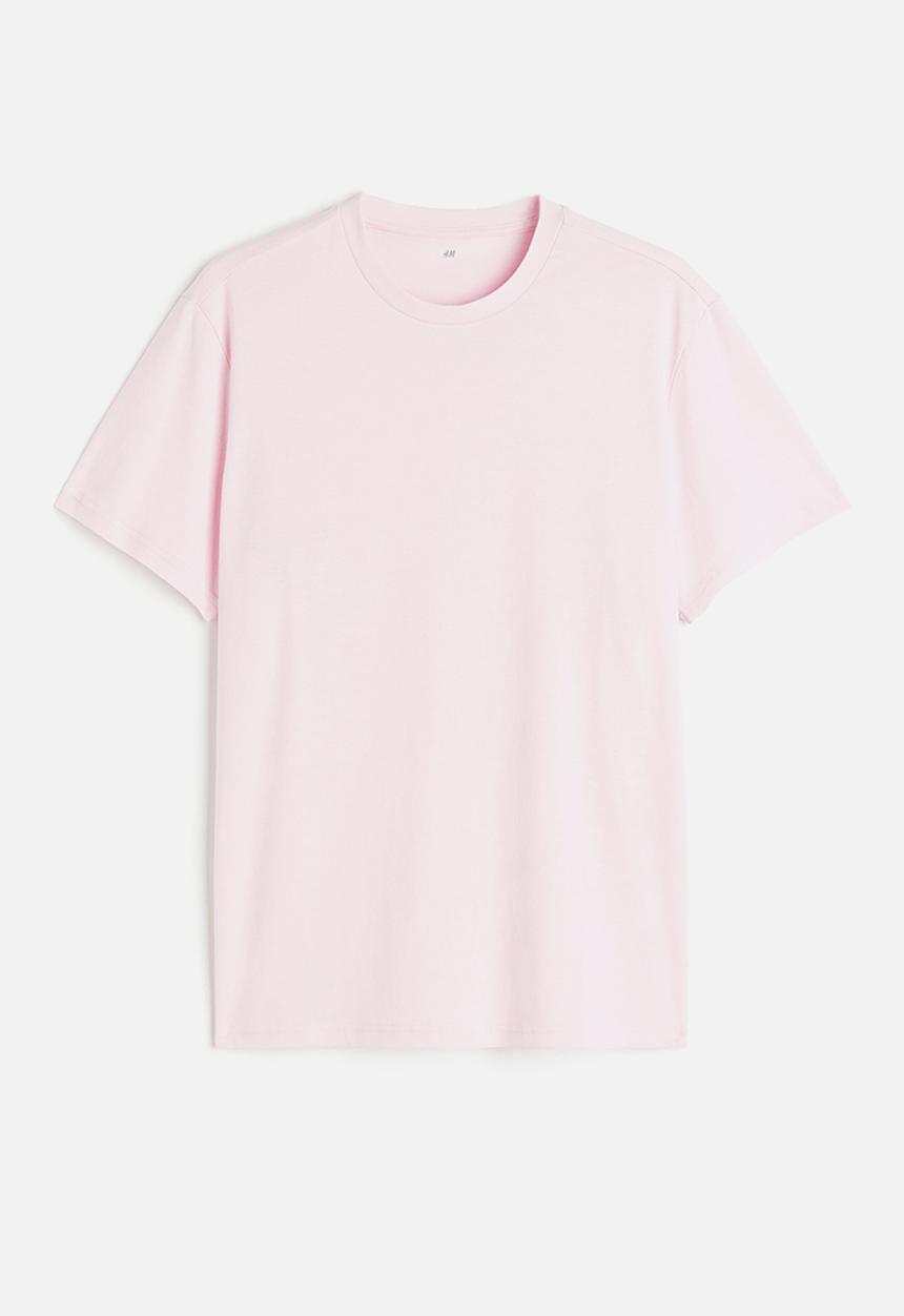 H&M - Regular fit round-neck T-shirt - light pink