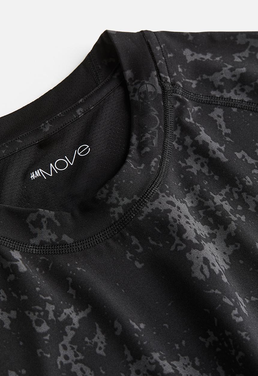 H&M - Drymove™ sports T-shirt - dark grey patterned
