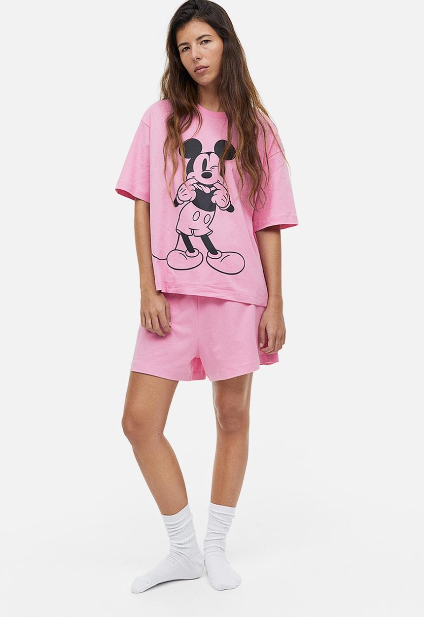 H&M - Cotton jersey pyjamas - pink mickey mouse