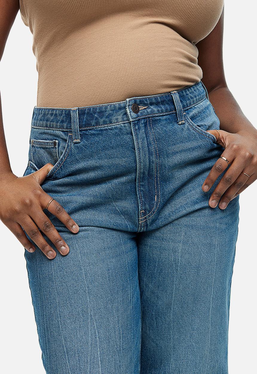 H&M - Curvy fit wide ultra high jeans - denim blue