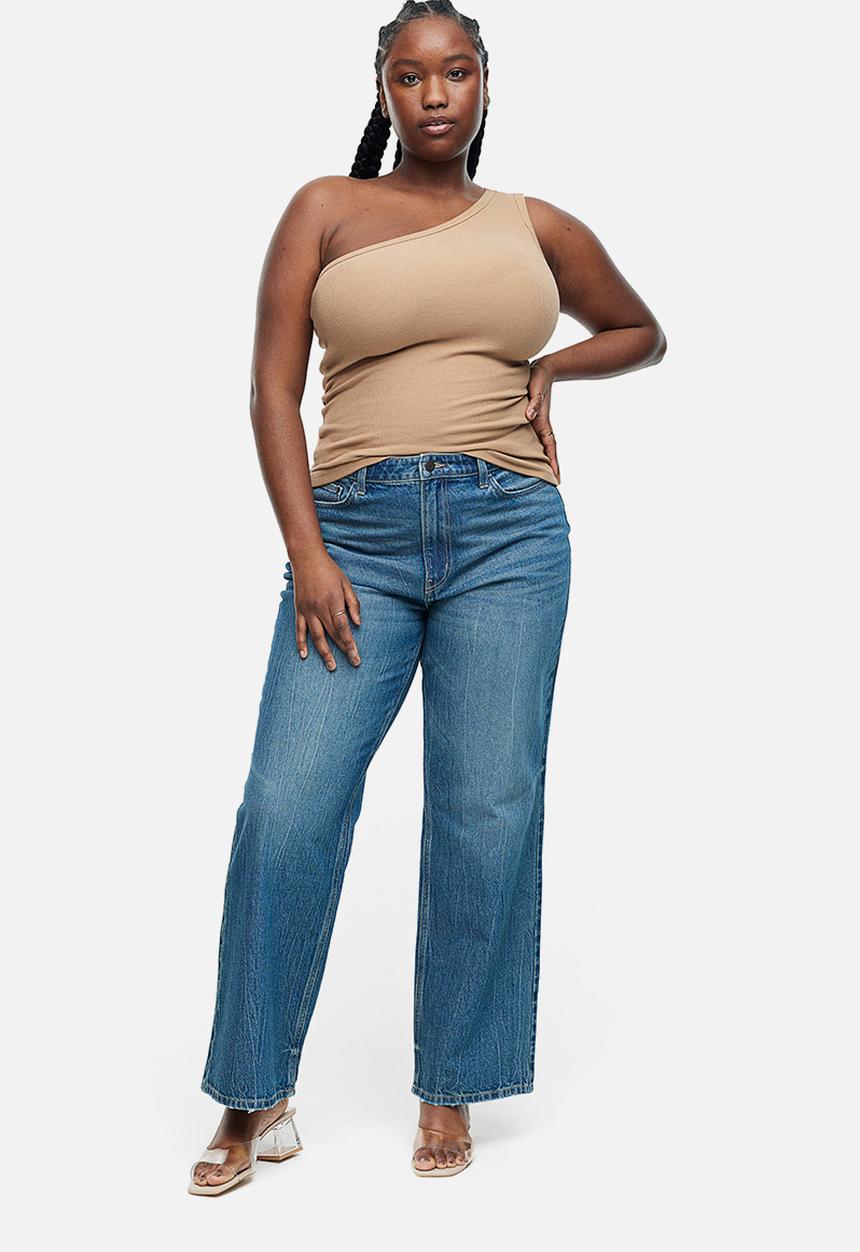H&M - Curvy fit wide ultra high jeans - denim blue