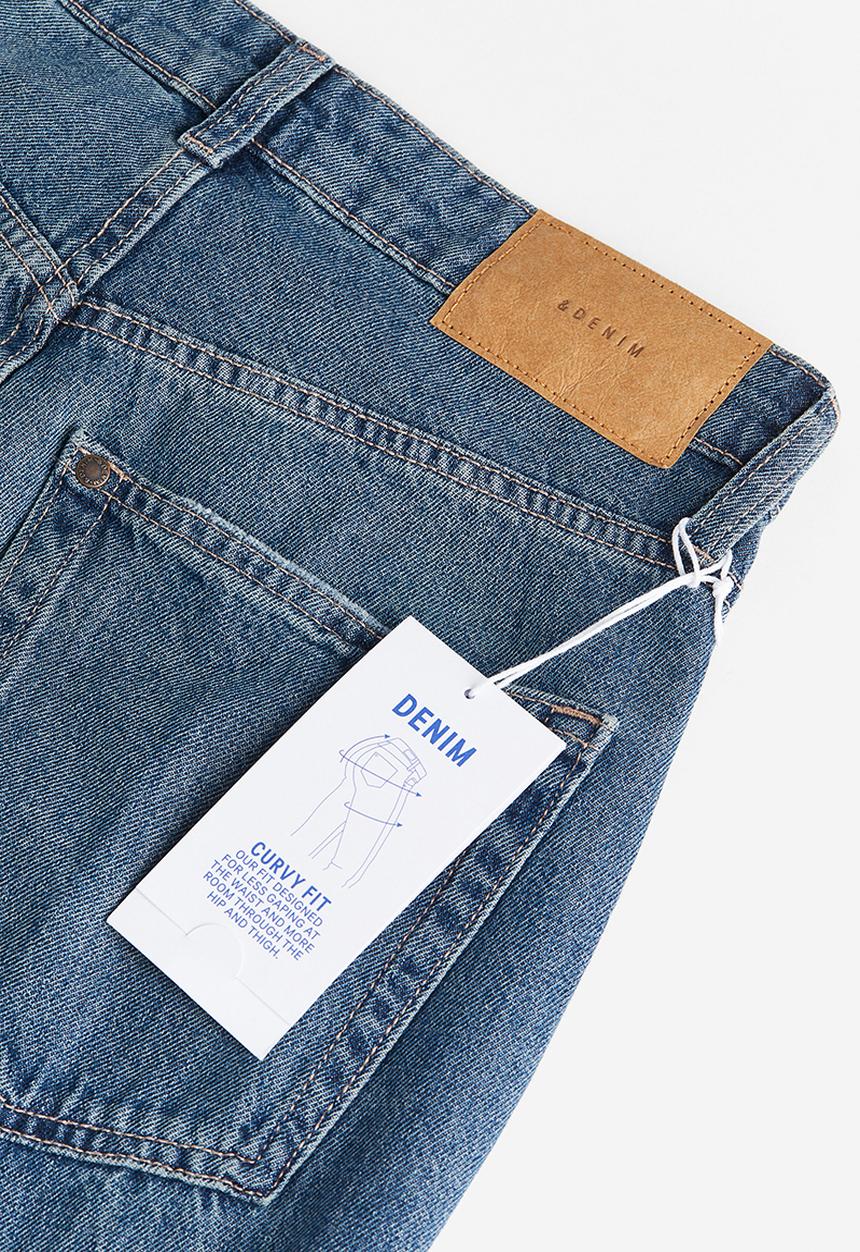 H&M - Curvy fit wide ultra high jeans - denim blue