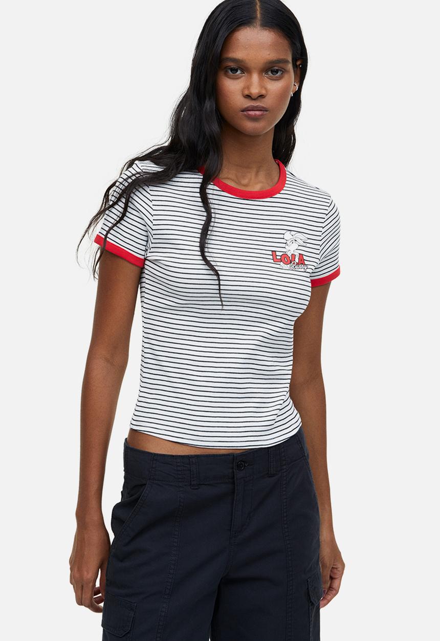 H&M - Printed T-shirt - white looney tunes