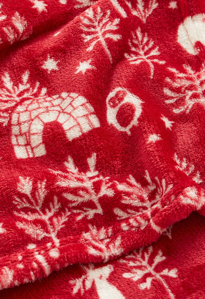 H&M - Patterned fleece blanket - red/patterned