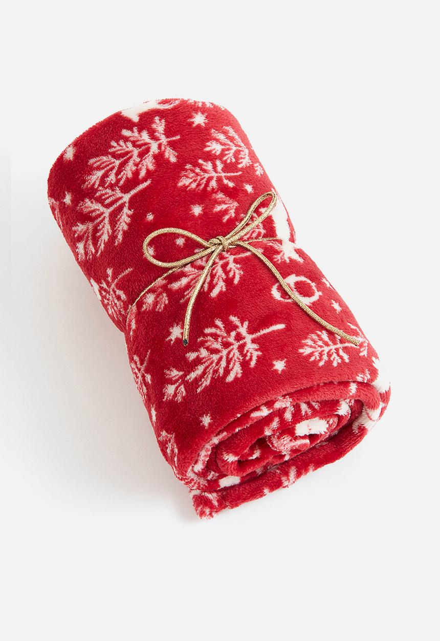 H&M - Patterned fleece blanket - red/patterned