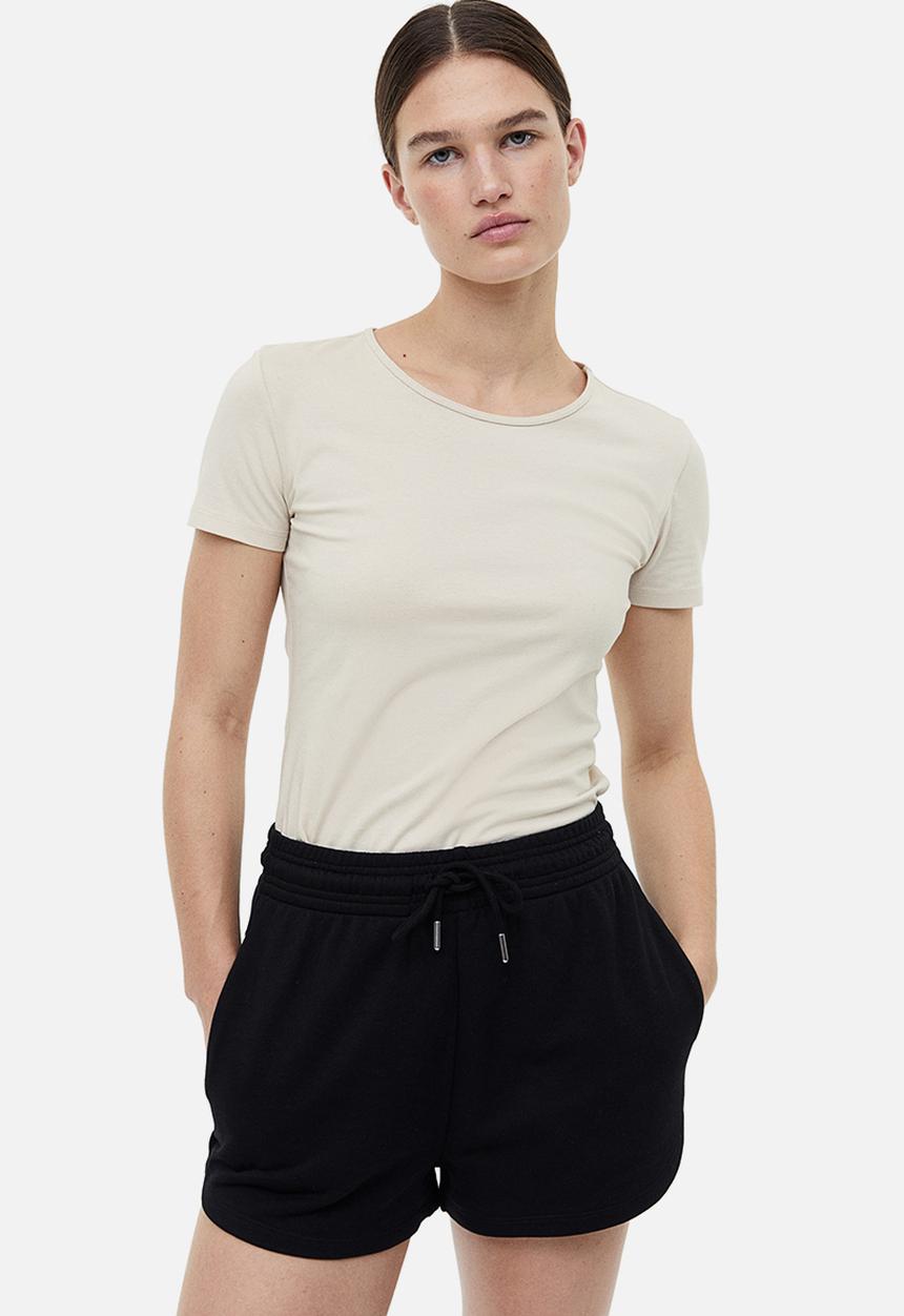 H&M - Cotton T-shirt - light beige