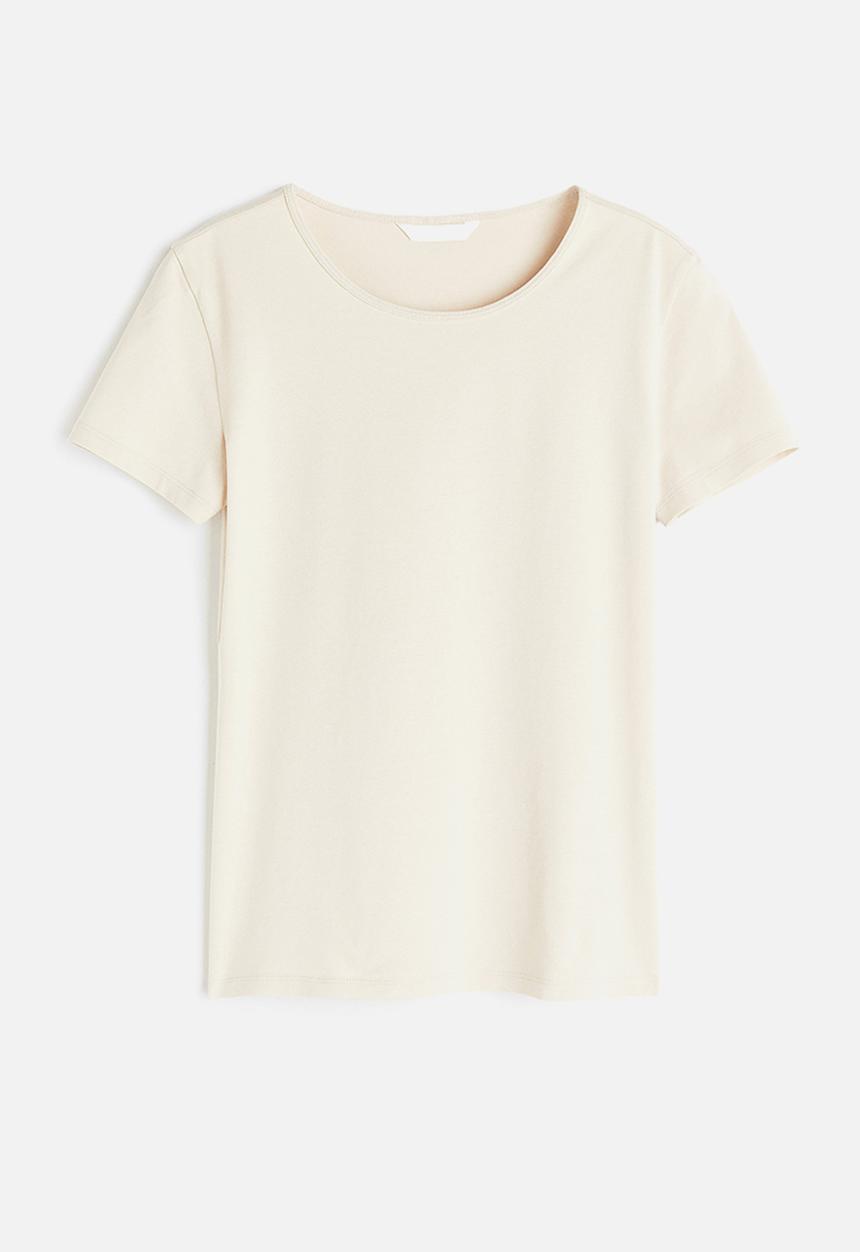H&M - Cotton T-shirt - light beige