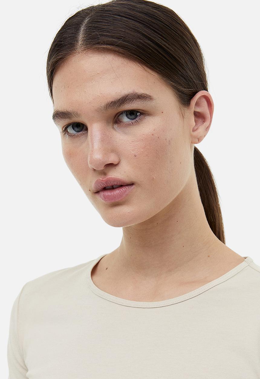 H&M - Cotton T-shirt - light beige