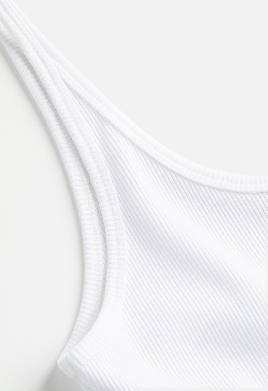 H&M - Ribbed vest top - white