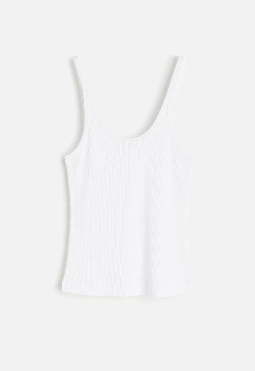 H&M - Ribbed vest top - white