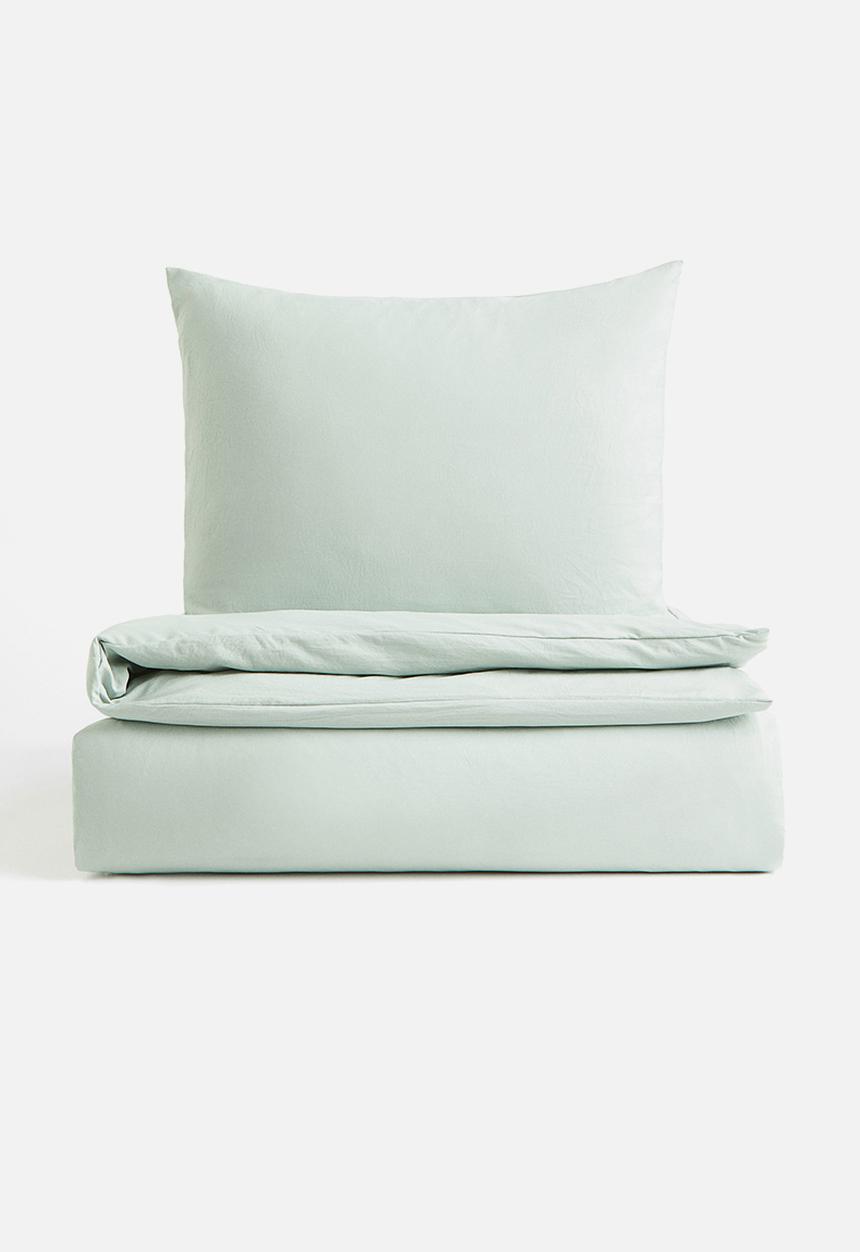 H&M - Single duvet cover set - light green