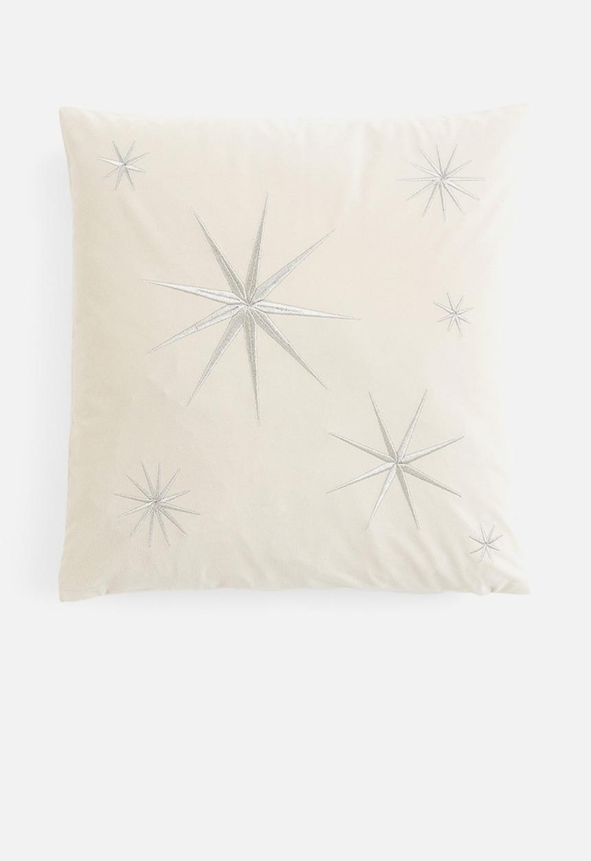 H&M - Velvet cushion cover - beige stars