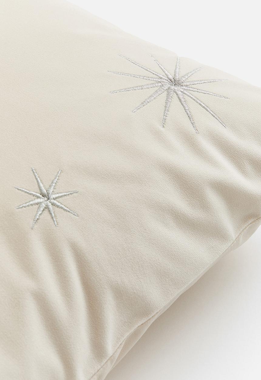 H&M - Velvet cushion cover - beige stars