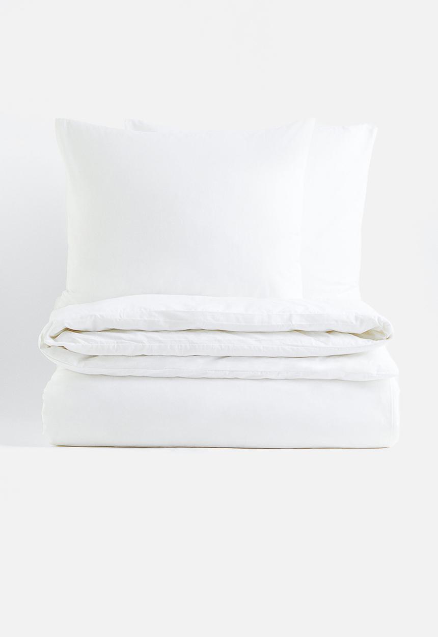 H&M - Cotton double/king duvet cover set - white