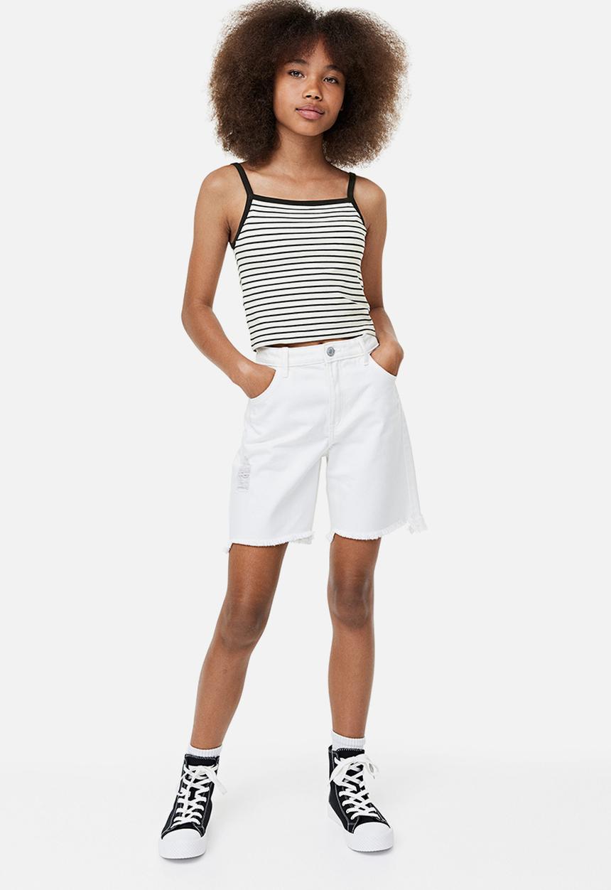 H&M - Strappy top - white striped