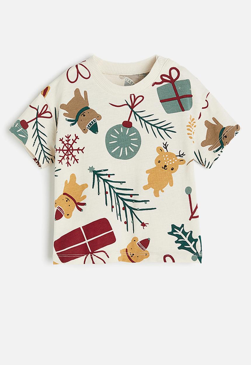 H&M - Printed T-shirt - natural white patterned